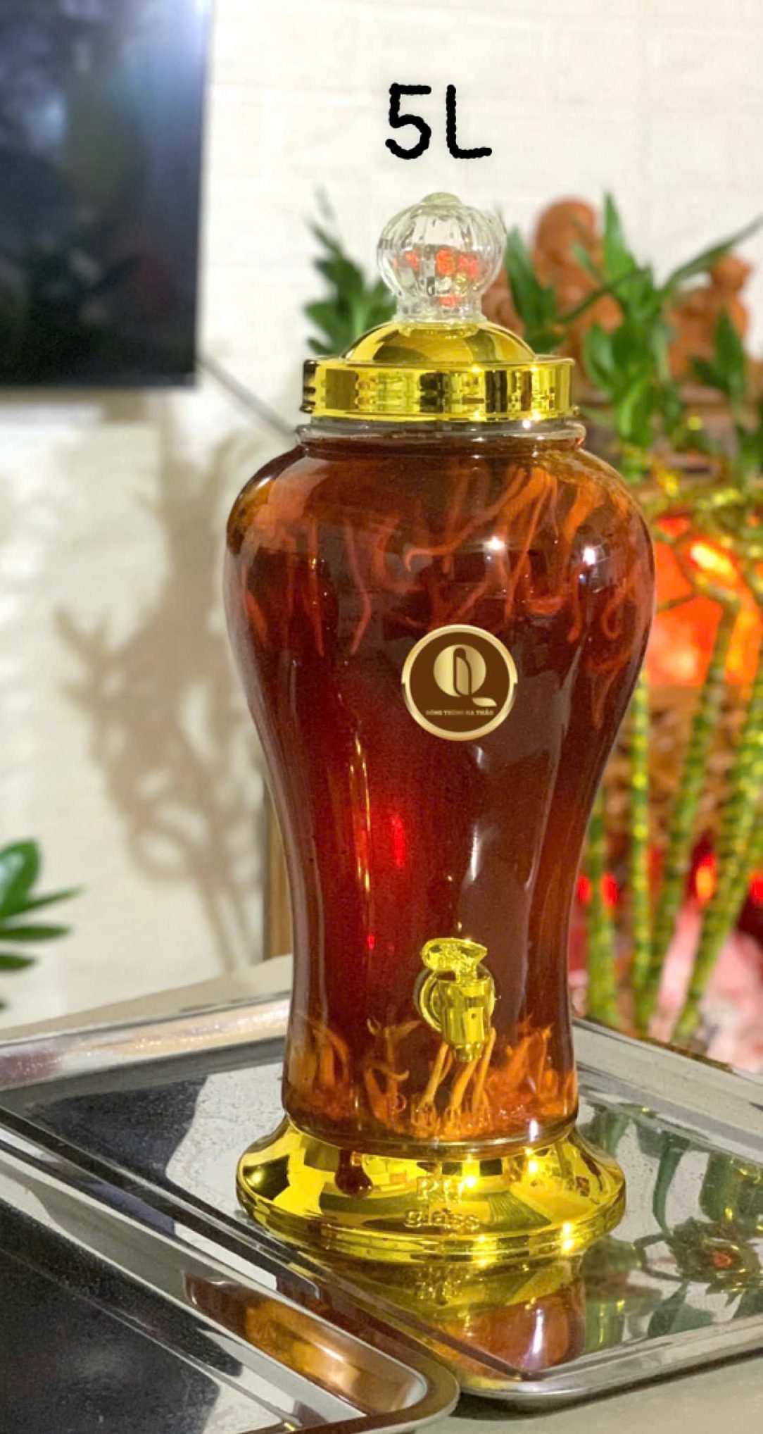 Rượu đông trùng hạ Thảo Võ Thành Quốc bình 5L